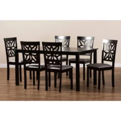 7pc Dallas Fabric Upholstered And Wood Dining Set - Baxton Studio 13 7pc Dallas Fabric Upholstered And Wood Dining Set - Baxton Studio -Baxton Studio GUEST 31d98c4d 15b0 40f3 a8a1 15be659aaf9d