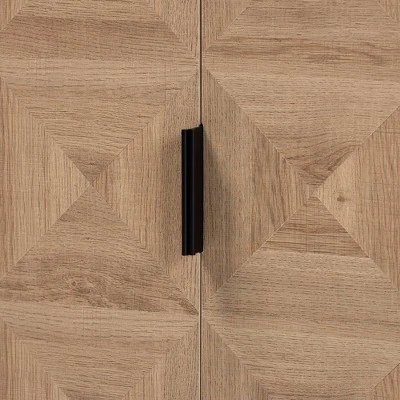 Darien Wood And Metal 2 Door Storage Cabinet Brown/Black - Baxton Studio 5 Darien Wood And Metal 2 Door Storage Cabinet Brown/Black - Baxton Studio - Image 5