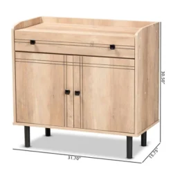 Patterson Wood 2 Door Kitchen Storage Cabinet Oak Brown - Baxton Studio -Baxton Studio GUEST 31ed5f92 df40 41dd a8f3 e0eb4adc673e