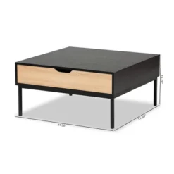 Haben Two-Tone Wood Coffee Table Oak Brown/Black - Baxton Studio: Industrial Style, Square Shape, Metal Frame 19 Haben Two-Tone Wood Coffee Table Oak Brown/Black - Baxton Studio: Industrial Style, Square Shape, Metal Frame -Baxton Studio GUEST 320b68c5 072a 49c6 985e 5f32a5df5d54