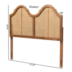 Hazel Vintage Wood And Synthetic Rattan Arched Headboard Walnut - Baxton Studio 14 Hazel Vintage Wood And Synthetic Rattan Arched Headboard Walnut - Baxton Studio -Baxton Studio GUEST 32178c2a ce6a 4c5b b9db 20c70a2f3ba2