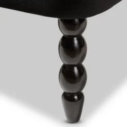 Flax Victorian Style Contemporary Velvet Fabric Upholstered 2 Seater Loveseat Black - Baxton Studio -Baxton Studio GUEST 3294e5e4 b3ec 49f1 a79c 9201c61826bd