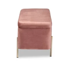 Rockwell Blush Velvet Metal Storage Bench Pink/Gold - Baxton Studio 12 Rockwell Blush Velvet Metal Storage Bench Pink/Gold - Baxton Studio -Baxton Studio GUEST 32a2ce9b 8f23 4e28 b07e 8e7d77147cf2