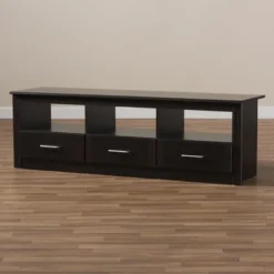 Ryleigh Modern And Contemporary Finished TV Stand For TVs Up To 60" Dark Brown - Baxton Studio -Baxton Studio GUEST 3372384b d5af 49c6 9349 ee5949984fba