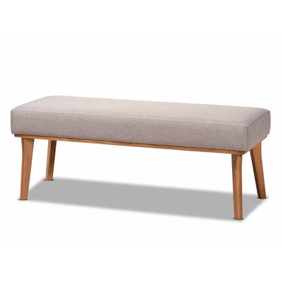 4pc Odessa Mid-Century Modern Fabric Upholstered Wood Dining Nook Set Walnut/Brown - Baxton Studio 3 4pc Odessa Mid-Century Modern Fabric Upholstered Wood Dining Nook Set Walnut/Brown - Baxton Studio - Image 3