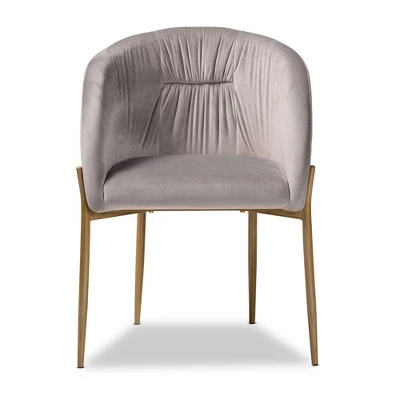 Ballard Velvet Fabric Upholstered Metal Dining Chair - Baxton Studio 1 Ballard Velvet Fabric Upholstered Metal Dining Chair - Baxton Studio