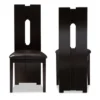 Set Of 2 Alani Faux Leather Dining Chairs: Baxton Studio, Wenge Wood Finish, Cut-Out Back
