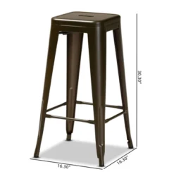 4pc Horton Gunmetal Metal Stackable Barstool Set Gun Metal - Baxton Studio 13 4pc Horton Gunmetal Metal Stackable Barstool Set Gun Metal - Baxton Studio -Baxton Studio GUEST 341b3793 3ee0 4d74 811b fa783ba7aed4
