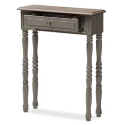 Noemie Country Cottage Farmhouse Finished 1 Drawer Console Table Brown - Baxton Studio: Antique Style, Space-Saving Design