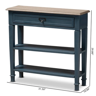 Dauphine Spruce Finished Wood Accent Console Table Blue - Baxton Studio 1 Dauphine Spruce Finished Wood Accent Console Table Blue - Baxton Studio