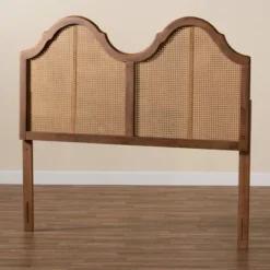 Hazel Vintage Wood And Synthetic Rattan Arched Headboard Walnut - Baxton Studio 11 Hazel Vintage Wood And Synthetic Rattan Arched Headboard Walnut - Baxton Studio -Baxton Studio GUEST 3536bf50 d477 4fbf 8471 95e0ba813b43
