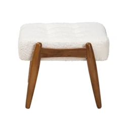 Baxton Studio Jeanine Japandi Cream Boucle Fabric And Walnut Brown Finished Rubberwood Ottoman Footstool -Baxton Studio GUEST 35455fc6 3e8e 4e6b 95c7 3814dceb4511