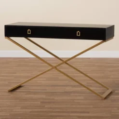 Madan Wood And Metal 2 Drawer Console Table Black/Gold - Baxton Studio 16 Madan Wood And Metal 2 Drawer Console Table Black/Gold - Baxton Studio -Baxton Studio GUEST 354d8ce2 e279 440f 9d17 0f3d026d6d4f