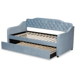 Twin Freda Velvet Tufted Daybed With Trundle Light Blue - Baxton Studio 12 Twin Freda Velvet Tufted Daybed With Trundle Light Blue - Baxton Studio -Baxton Studio GUEST 35855529 5037 41eb 9033 117787b662ba