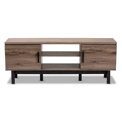 2 Door Arend Two-Tone Wood TV Stand For TVs Up To 55" Brown - Baxton Studio 6 2 Door Arend Two-Tone Wood TV Stand For TVs Up To 55" Brown - Baxton Studio - Image 6