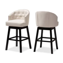 Set Of 2 Theron Swivel Barstools - Baxton Studio 15 Set Of 2 Theron Swivel Barstools - Baxton Studio -Baxton Studio GUEST 35bbe736 c5fa 408a a3a9 2e8e6c8eb6a9