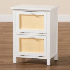 Sariah Wood Rattan 2 Door Nightstand White - Baxton Studio 19 Sariah Wood Rattan 2 Door Nightstand White - Baxton Studio -Baxton Studio GUEST 35d60247 9ced 49dd b72c 97cde288677e