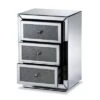 Talan 3 Drawers Mirrored Nightstand - Baxton Studio