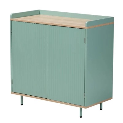 Tavita Two-Tone Wood 2 Door Sideboard Buffet Oak Brown/Mint Green - Baxton Studio 1 Tavita Two-Tone Wood 2 Door Sideboard Buffet Oak Brown/Mint Green - Baxton Studio