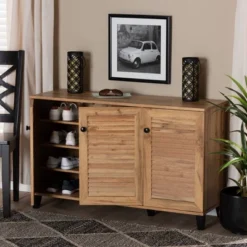 Coolidge Wood 3 Door Storage Cabinet Oak Brown - Baxton Studio 18 Coolidge Wood 3 Door Storage Cabinet Oak Brown - Baxton Studio -Baxton Studio GUEST 380e0735 9d9a 4b05 902c 28849071b4f3