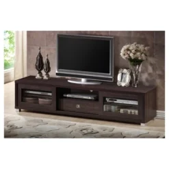 Beasley Cabinet With 2 Sliding Doors And Drawer TV Stand For TVs Up To 70" Dark Brown - Baxton Studio 7 Beasley Cabinet With 2 Sliding Doors And Drawer TV Stand For TVs Up To 70" Dark Brown - Baxton Studio -Baxton Studio GUEST 389c1d05 fdcf 4625 a1ee 84cf47fa9cfb