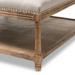 Carlotta French Country Weathered Oak Linen Square Coffee Table Ottoman Beige - Baxton Studio: Polyester Upholstery, No Assembly Required 8 Carlotta French Country Weathered Oak Linen Square Coffee Table Ottoman Beige - Baxton Studio: Polyester Upholstery, No Assembly Required -Baxton Studio GUEST 38aebdda d677 4fe1 9fe8 9350a9fee645