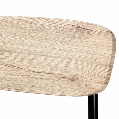 4pc Honore Wood And Metal Dining Chair Set Light Brown/Black - Baxton Studio 2 4pc Honore Wood And Metal Dining Chair Set Light Brown/Black - Baxton Studio - Image 2