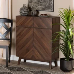 Hartman Wood Shoe Cabinet Walnut Brown - Baxton Studio -Baxton Studio GUEST 3933901d 3b16 4761 b0ae 60cc2ecf9fee
