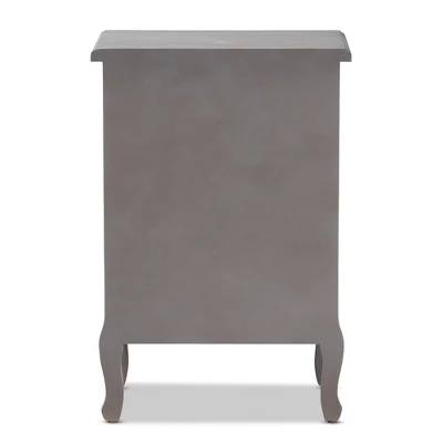 3 Drawer Capucine Finished Wood Nightstand Gray - Baxton Studio 6 3 Drawer Capucine Finished Wood Nightstand Gray - Baxton Studio - Image 6