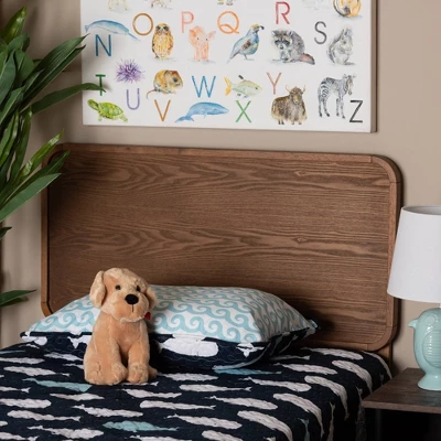 Twin Mailene Wood Headboard Walnut - Baxton Studio 2 Twin Mailene Wood Headboard Walnut - Baxton Studio - Image 2