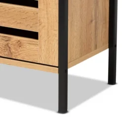 Vander Wood And Metal 1 Door Shoe Storage Cabinet Oak Brown/Black - Baxton Studio 13 Vander Wood And Metal 1 Door Shoe Storage Cabinet Oak Brown/Black - Baxton Studio -Baxton Studio GUEST 3a2fe23b 29be 4b56 963e 4308dc58768e