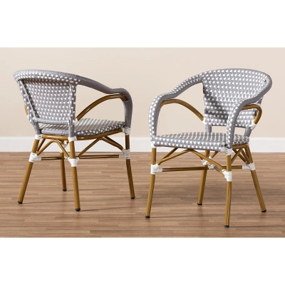 Baxton Studio Set Of 2 Eliane Indoor And Outdoor Stackable Bistro Dining Chairs - BaxtonStudio 4 Baxton Studio Set Of 2 Eliane Indoor And Outdoor Stackable Bistro Dining Chairs - BaxtonStudio - Image 4