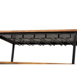 Dania Antique Vintage Industrial Metal And Wood Mobile Wine Bar Cart Black/Walnut - Baxton Studio 9 Dania Antique Vintage Industrial Metal And Wood Mobile Wine Bar Cart Black/Walnut - Baxton Studio -Baxton Studio GUEST 3c41ae37 8ff6 454a ada7 8d1cb10efb4b