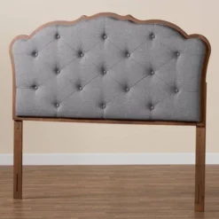 Baxton Studio Baxton Studio Queen Leandra Fabric And Wood Headboard Gray/Walnut Brown 11 Baxton Studio Baxton Studio Queen Leandra Fabric And Wood Headboard Gray/Walnut Brown -Baxton Studio GUEST 3ddffbf4 ed8b 451e b2be 53314f26d459