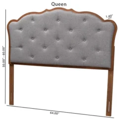 Baxton Studio Baxton Studio Queen Leandra Fabric And Wood Headboard Gray/Walnut Brown 12 Baxton Studio Baxton Studio Queen Leandra Fabric And Wood Headboard Gray/Walnut Brown -Baxton Studio GUEST 3de6dbff 4571 4cb8 938b 48c2c5b00ea7