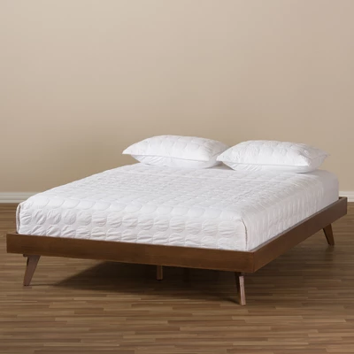 Jacob Mid - Century Modern Walnut Finished Solid Wood Bed Frame - Baxton Studio 5 Jacob Mid - Century Modern Walnut Finished Solid Wood Bed Frame - Baxton Studio - Image 5