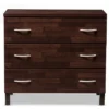 Mayson Modern And Contemporary Wood 3 Drawer Storage Chest Oak Brown Finish - Baxton Studio