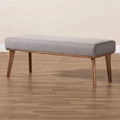 Odessa Mid-Century Modern Fabric Upholstered Wood Dining Bench Walnut/Brown - Baxton Studio 9 Odessa Mid-Century Modern Fabric Upholstered Wood Dining Bench Walnut/Brown - Baxton Studio -Baxton Studio GUEST 3f259fc6 5c0a 41e8 b6b8 3fd25b532463