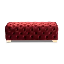 Avara Velvet Button Tufted Bench Ottoman - Baxton Studio 14 Avara Velvet Button Tufted Bench Ottoman - Baxton Studio -Baxton Studio GUEST 3f883d62 ca41 415f 9026 9c84779f8660