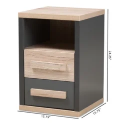 Pandora Modern And Contemporary Two-Tone 2 Drawer Nightstand Dark Gray - Baxton Studio 17 Pandora Modern And Contemporary Two-Tone 2 Drawer Nightstand Dark Gray - Baxton Studio -Baxton Studio GUEST 3fa85433 a09a 43e6 baf7 901c2b0e215f