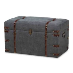 Palma Modern Transitional Fabric Upholstered Storage Trunk Ottoman Gray - Baxton Studio: Cushioned, Antique Brass Latches, No Assembly Required 16 Palma Modern Transitional Fabric Upholstered Storage Trunk Ottoman Gray - Baxton Studio: Cushioned, Antique Brass Latches, No Assembly Required -Baxton Studio GUEST 3ff253bc f1c0 4225 8caf b5df2f1a4c11