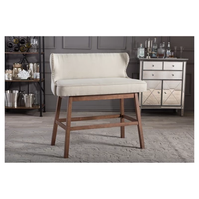 Gradisca Modern And Contemporary Fabric Button Tufted Upholstered Bar Bench Banquette - Baxton Studio 3 Gradisca Modern And Contemporary Fabric Button Tufted Upholstered Bar Bench Banquette - Baxton Studio - Image 3