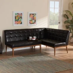 2pc Sanford Wood Dining Nook Banquette Set Brown - Baxton Studio 11 2pc Sanford Wood Dining Nook Banquette Set Brown - Baxton Studio -Baxton Studio GUEST 410b7c07 9b18 48bf b77b 597f5db0fd90