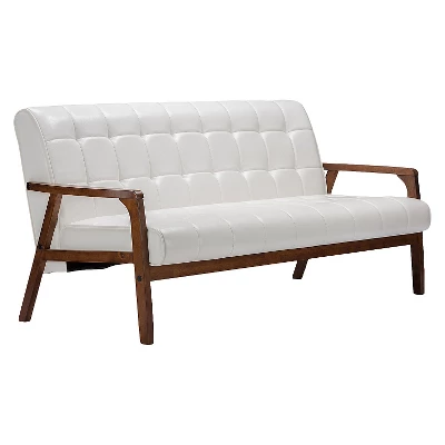 Mid-Century Masterpieces Sofa White - Baxton Studio 2 Mid-Century Masterpieces Sofa White - Baxton Studio - Image 2