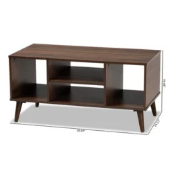 Linas Wood Coffee Table Walnut - Baxton Studio: Mid-Century Modern Design, Rubberwood Frame, Rectangular Shape -Baxton Studio GUEST 4179fcbb cc8c 461b 8c53 079c9b0eb8b1