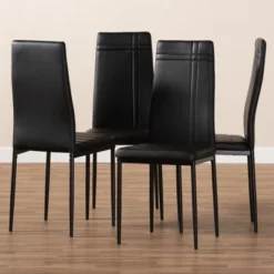 Set Of 4 Matiese Modern And Contemporary Faux Leather Upholstered Dining Chairs - Baxton Studio -Baxton Studio GUEST 41c0a14a f57a 44b3 99fd 3d9bdcee0cb9