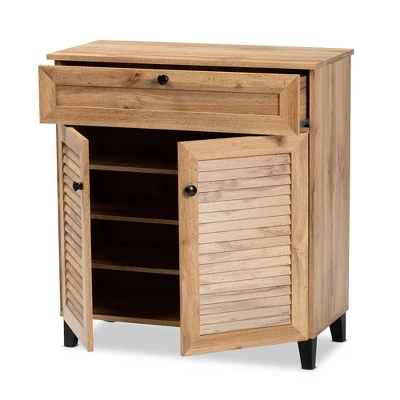 Coolidge Wood 1 Drawer Storage Cabinet Oak Brown - Baxton Studio 1 Coolidge Wood 1 Drawer Storage Cabinet Oak Brown - Baxton Studio