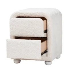 Baxton Studio Bonilla Teddy Bear Fabric And Rubberwood 2 Drawer Nightstand White: Polyester, MDF, Modern Design 9 Baxton Studio Bonilla Teddy Bear Fabric And Rubberwood 2 Drawer Nightstand White: Polyester, MDF, Modern Design -Baxton Studio GUEST 427fc57c 6d64 4750 8f47 d71c3b5a6800
