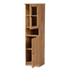 Lauren Wood Buffet And Hutch Kitchen Cabinet Oak Brown/Black - Baxton Studio