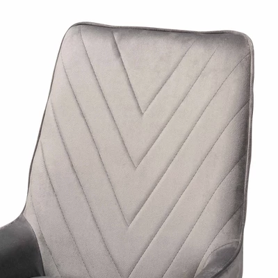 2pc Priscilla Velvet Fabric Upholstered Metal Dining Chair Set - Baxton Studio 3 2pc Priscilla Velvet Fabric Upholstered Metal Dining Chair Set - Baxton Studio - Image 3